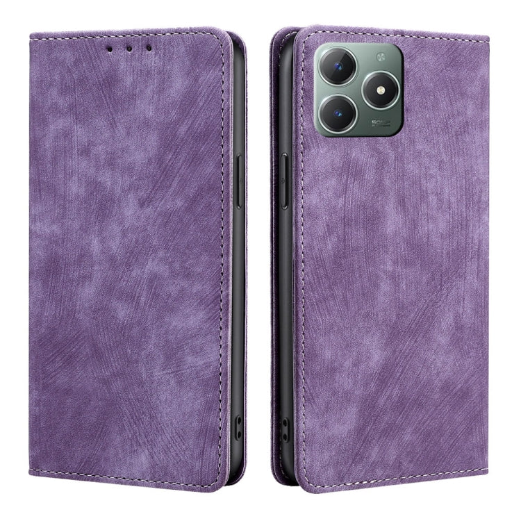 RFID Anti-theft Brush Magnetic Leather Phone Case, For Realme C75 4G / 14x 5G Global, For Realme 13 Pro 5G, For Realme C61 4G, For Realme GT Neo6 SE, For Realme 12 5G, For Realme 12+ 5G, For Realme 12 Pro 5G, For Realme GT5 Pro 5G, For Realme 11 4G