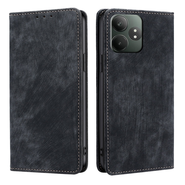 RFID Anti-theft Brush Magnetic Leather Phone Case, For Realme C75 4G / 14x 5G Global, For Realme 13 Pro 5G, For Realme C61 4G, For Realme GT Neo6 SE, For Realme 12 5G, For Realme 12+ 5G, For Realme 12 Pro 5G, For Realme GT5 Pro 5G, For Realme 11 4G