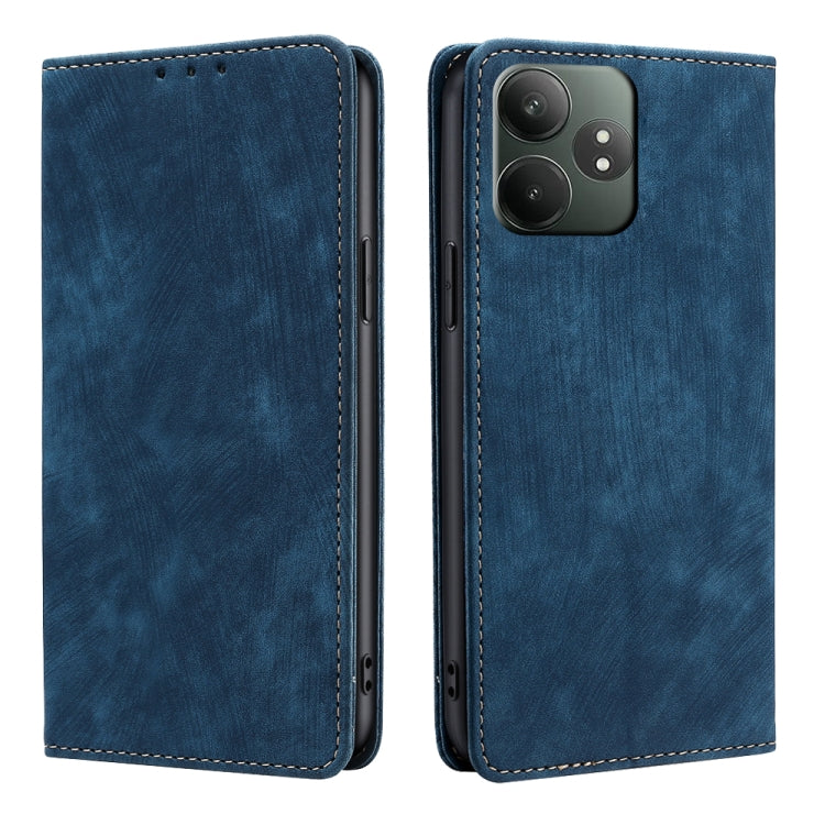 RFID Anti-theft Brush Magnetic Leather Phone Case, For Realme C75 4G / 14x 5G Global, For Realme 13 Pro 5G, For Realme C61 4G, For Realme GT Neo6 SE, For Realme 12 5G, For Realme 12+ 5G, For Realme 12 Pro 5G, For Realme GT5 Pro 5G, For Realme 11 4G