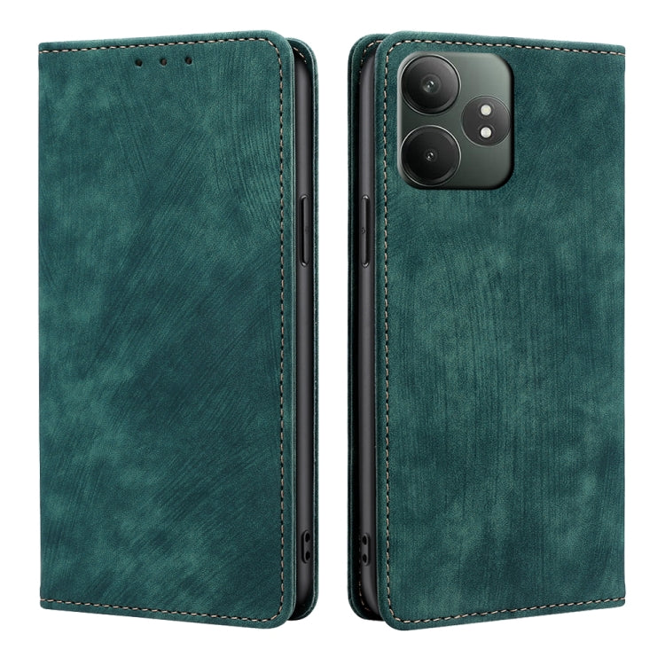 RFID Anti-theft Brush Magnetic Leather Phone Case, For Realme C75 4G / 14x 5G Global, For Realme 13 Pro 5G, For Realme C61 4G, For Realme GT Neo6 SE, For Realme 12 5G, For Realme 12+ 5G, For Realme 12 Pro 5G, For Realme GT5 Pro 5G, For Realme 11 4G