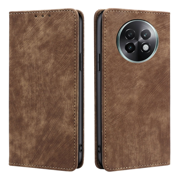 RFID Anti-theft Brush Magnetic Leather Phone Case, For Realme C75 4G / 14x 5G Global, For Realme 13 Pro 5G, For Realme C61 4G, For Realme GT Neo6 SE, For Realme 12 5G, For Realme 12+ 5G, For Realme 12 Pro 5G, For Realme GT5 Pro 5G, For Realme 11 4G