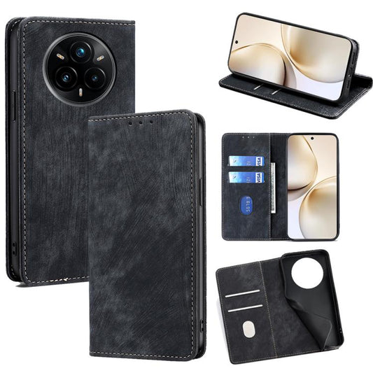 RFID Anti-theft Brush Magnetic Leather Phone Case, For Realme 14 Pro 5G Global, For Realme C75 4G / 14x 5G Global, For Realme 13 Pro 5G, For Realme C61 4G, For Realme GT Neo6 SE, For Realme 12 5G, For Realme 12+ 5G, For Realme 12 Pro 5G                ...
