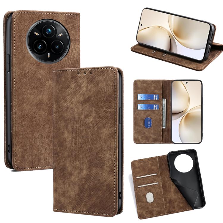 RFID Anti-theft Brush Magnetic Leather Phone Case, For Realme 15T 5G Global, For Realme C71 4G, For Realme GT 7 5G Global, For Realme 14 5G Global, For Realme P3 Ultra 5G, For Realme P3 Pro 5G Global, For Realme 14 Pro+ 5G, For Realme 14 Pro 5G Global ...