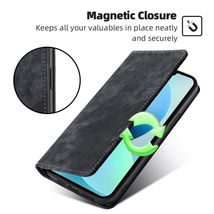 RFID Anti-theft Brush Magnetic Leather Phone Case, For Realme C75 4G / 14x 5G Global, For Realme 13 Pro 5G, For Realme C61 4G, For Realme GT Neo6 SE, For Realme 12 5G, For Realme 12+ 5G, For Realme 12 Pro 5G, For Realme GT5 Pro 5G, For Realme 11 4G