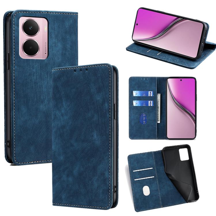 RFID Anti-theft Brush Magnetic Leather Phone Case, For Realme 15T 5G Global, For Realme C71 4G, For Realme GT 7 5G Global, For Realme 14 5G Global, For Realme P3 Ultra 5G, For Realme P3 Pro 5G Global, For Realme 14 Pro+ 5G, For Realme 14 Pro 5G Global ...