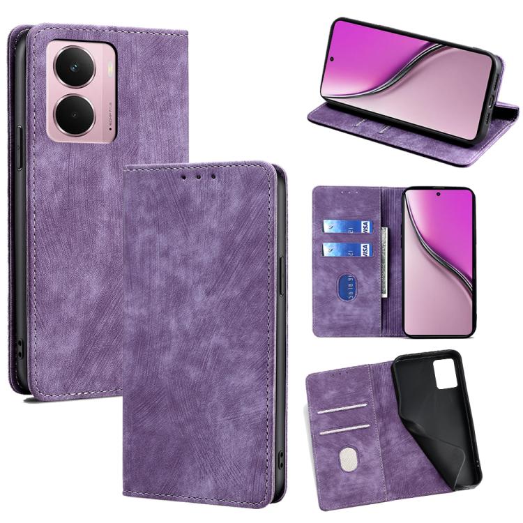 RFID Anti-theft Brush Magnetic Leather Phone Case, For Realme 15T 5G Global, For Realme C71 4G, For Realme GT 7 5G Global, For Realme 14 5G Global, For Realme P3 Ultra 5G, For Realme P3 Pro 5G Global, For Realme 14 Pro+ 5G, For Realme 14 Pro 5G Global ...