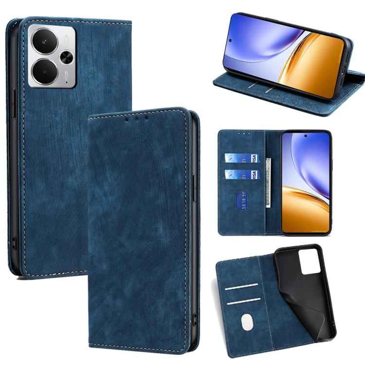 RFID Anti-theft Brush Magnetic Leather Phone Case, For Realme 15T 5G Global, For Realme C71 4G, For Realme GT 7 5G Global, For Realme 14 5G Global, For Realme P3 Ultra 5G, For Realme P3 Pro 5G Global, For Realme 14 Pro+ 5G, For Realme 14 Pro 5G Global ...