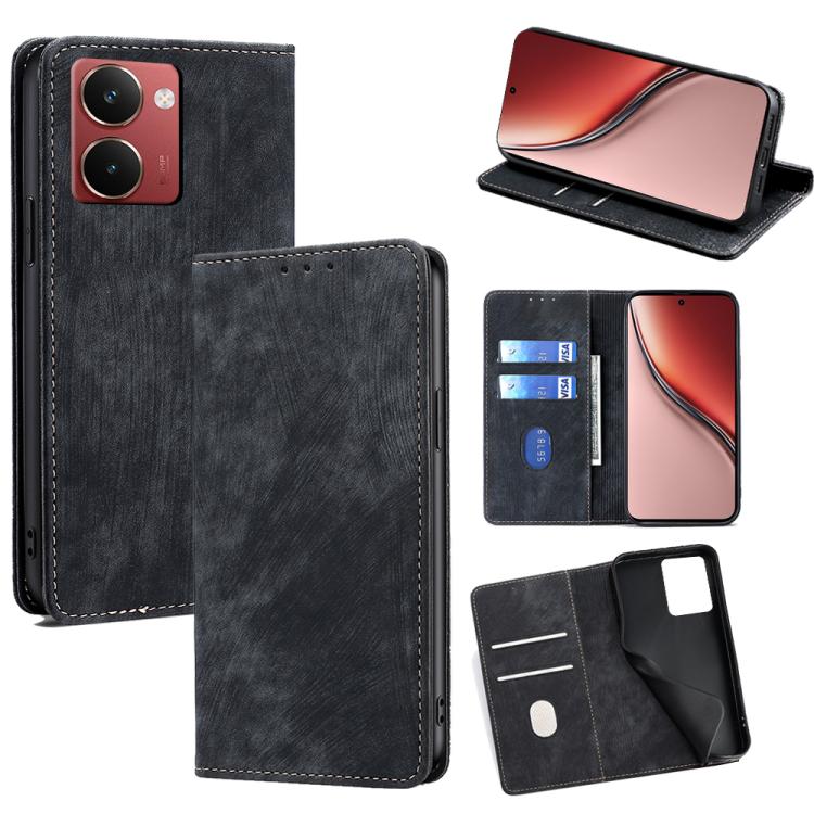 RFID Anti-theft Brush Magnetic Leather Phone Case, For Realme 15T 5G Global, For Realme C71 4G, For Realme GT 7 5G Global, For Realme 14 5G Global, For Realme P3 Ultra 5G, For Realme P3 Pro 5G Global, For Realme 14 Pro+ 5G, For Realme 14 Pro 5G Global ...