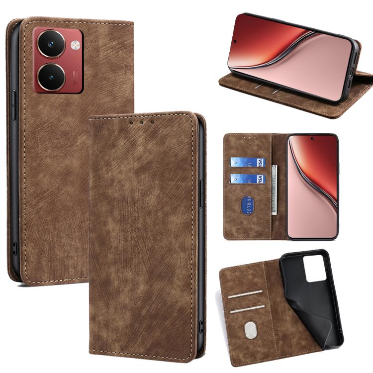 RFID Anti-theft Brush Magnetic Leather Phone Case, For Realme 15T 5G Global, For Realme C71 4G, For Realme GT 7 5G Global, For Realme 14 5G Global, For Realme P3 Ultra 5G, For Realme P3 Pro 5G Global, For Realme 14 Pro+ 5G, For Realme 14 Pro 5G Global ...