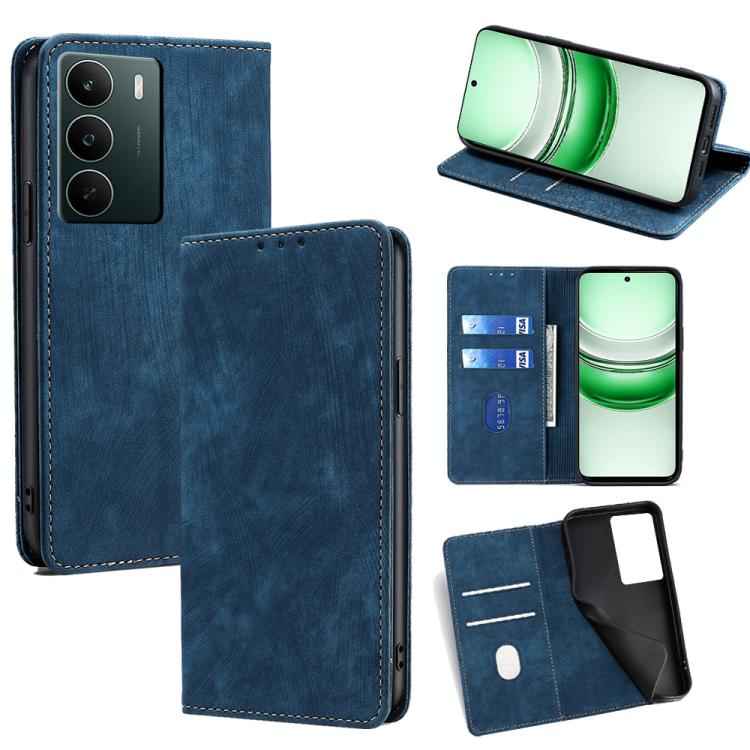 RFID Anti-theft Brush Magnetic Leather Phone Case, For Realme 15T 5G Global, For Realme C71 4G, For Realme GT 7 5G Global, For Realme 14 5G Global, For Realme P3 Ultra 5G, For Realme P3 Pro 5G Global, For Realme 14 Pro+ 5G, For Realme 14 Pro 5G Global ...