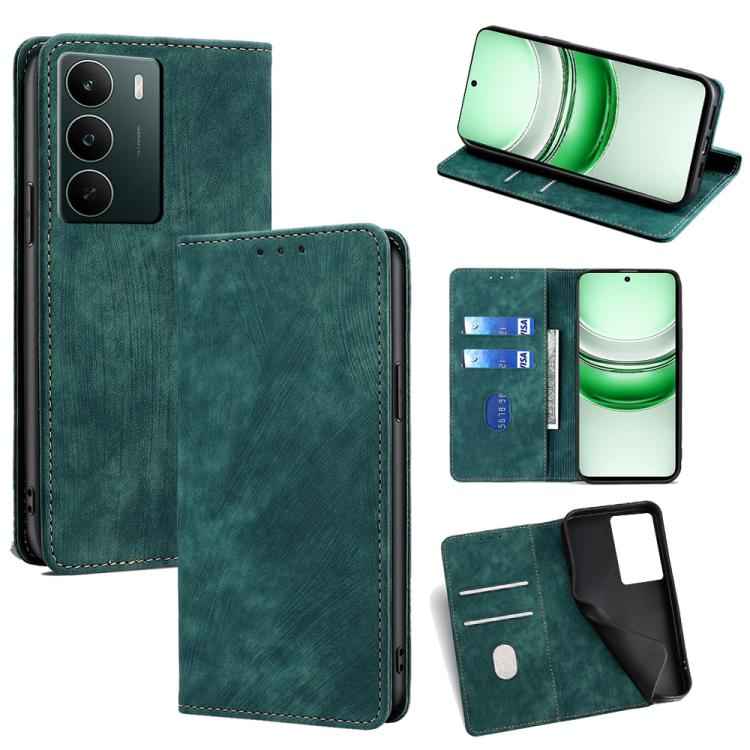 RFID Anti-theft Brush Magnetic Leather Phone Case, For Realme 15T 5G Global, For Realme C71 4G, For Realme GT 7 5G Global, For Realme 14 5G Global, For Realme P3 Ultra 5G, For Realme P3 Pro 5G Global, For Realme 14 Pro+ 5G, For Realme 14 Pro 5G Global ...