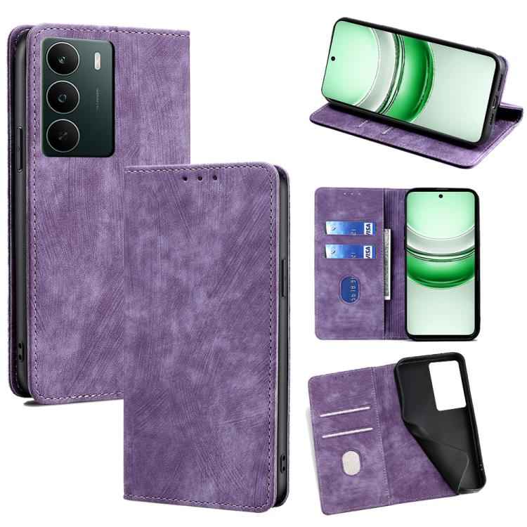 RFID Anti-theft Brush Magnetic Leather Phone Case, For Realme 15T 5G Global, For Realme C71 4G, For Realme GT 7 5G Global, For Realme 14 5G Global, For Realme P3 Ultra 5G, For Realme P3 Pro 5G Global, For Realme 14 Pro+ 5G, For Realme 14 Pro 5G Global ...