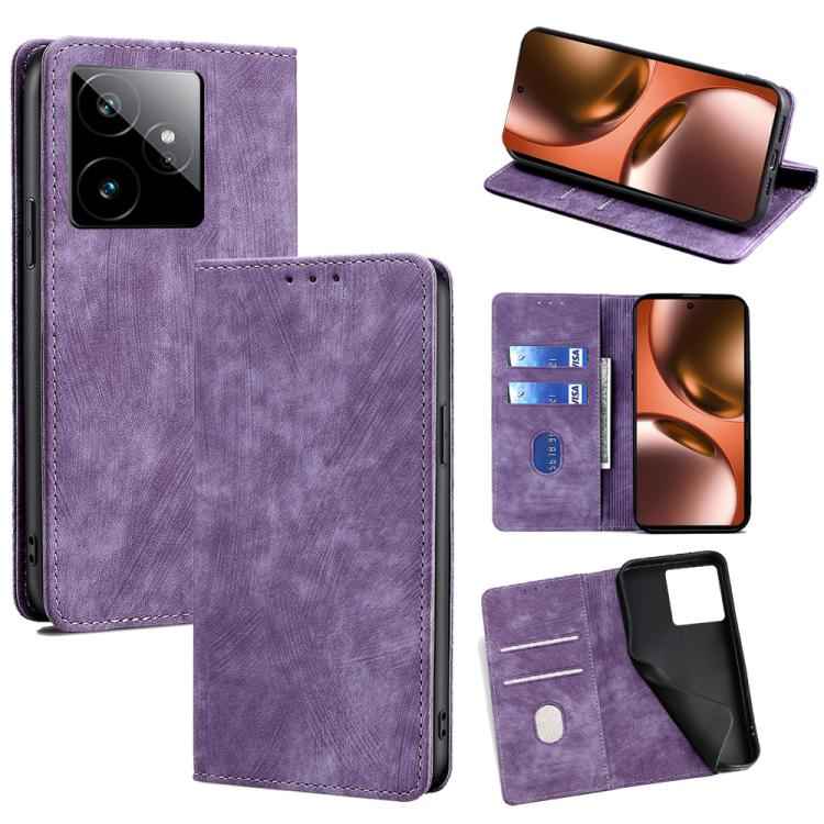 RFID Anti-theft Brush Magnetic Leather Phone Case, For Realme 15T 5G Global, For Realme C71 4G, For Realme GT 7 5G Global, For Realme 14 5G Global, For Realme P3 Ultra 5G, For Realme P3 Pro 5G Global, For Realme 14 Pro+ 5G, For Realme 14 Pro 5G Global ...