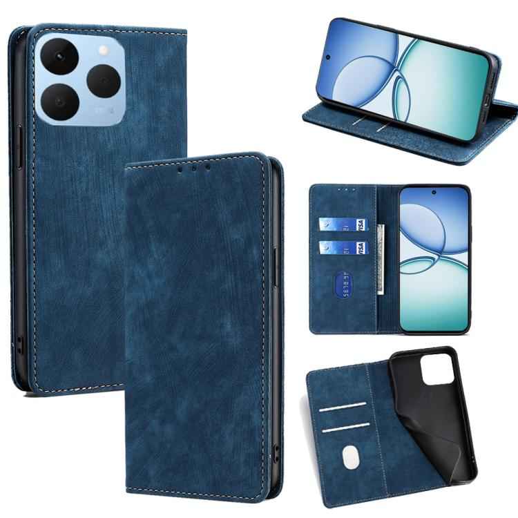 RFID Anti-theft Brush Magnetic Leather Phone Case, For Realme 15T 5G Global, For Realme C71 4G, For Realme GT 7 5G Global, For Realme 14 5G Global, For Realme P3 Ultra 5G, For Realme P3 Pro 5G Global, For Realme 14 Pro+ 5G, For Realme 14 Pro 5G Global ...