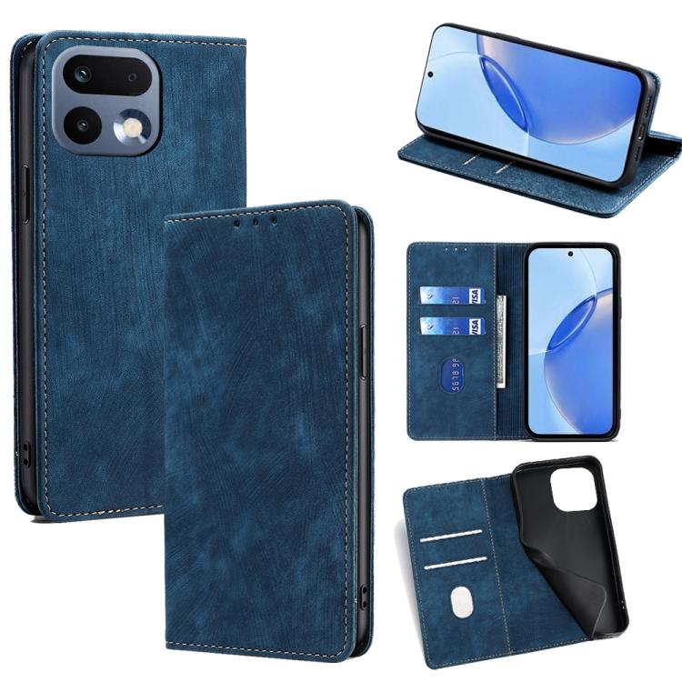 RFID Anti-theft Brush Magnetic Leather Phone Case, For Realme P4 Power 5G, For Realme Note 80 4G, For Realme C83 5G, For Realme Neo8 5G, For Realme 16 5G Global, For Realme 16 Pro+ 5G, For Realme 16 Pro 5G, For Realme P4x 5G, For Realme C85 5G