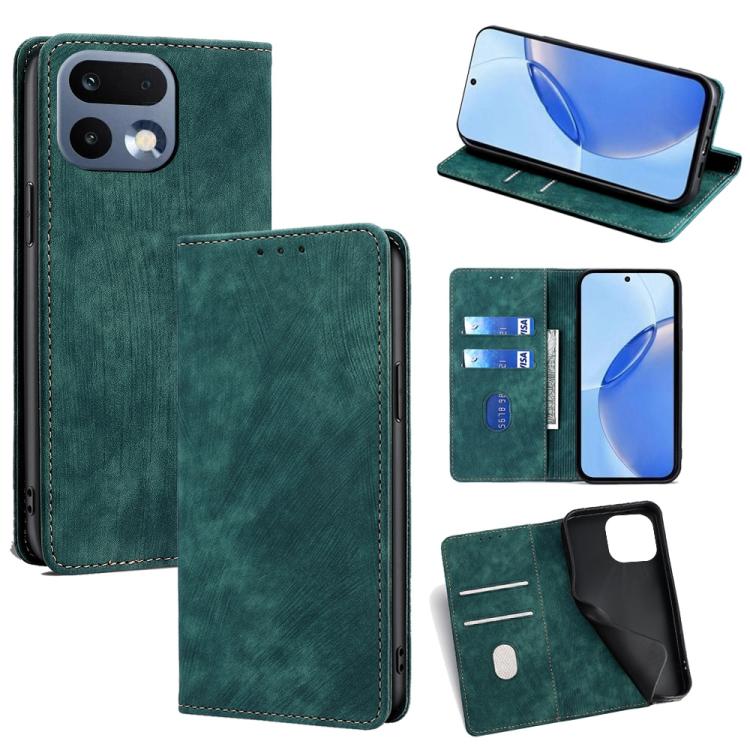 RFID Anti-theft Brush Magnetic Leather Phone Case, For Realme P4 Power 5G, For Realme Note 80 4G, For Realme C83 5G, For Realme Neo8 5G, For Realme 16 5G Global, For Realme 16 Pro+ 5G, For Realme 16 Pro 5G, For Realme P4x 5G, For Realme C85 5G