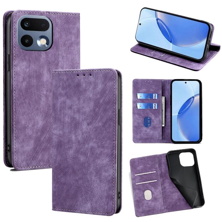 RFID Anti-theft Brush Magnetic Leather Phone Case, For Realme P4 Power 5G, For Realme Note 80 4G, For Realme C83 5G, For Realme Neo8 5G, For Realme 16 5G Global, For Realme 16 Pro+ 5G, For Realme 16 Pro 5G, For Realme P4x 5G, For Realme C85 5G