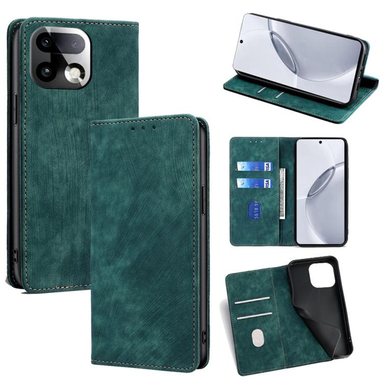 RFID Anti-theft Brush Magnetic Leather Phone Case, For Realme P4 Power 5G, For Realme Note 80 4G, For Realme C83 5G, For Realme Neo8 5G, For Realme 16 5G Global, For Realme 16 Pro+ 5G, For Realme 16 Pro 5G, For Realme P4x 5G, For Realme C85 5G