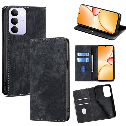 RFID Anti-theft Brush Magnetic Leather Phone Case, For Realme C85 Pro 4G, For Realme 15T 5G Global, For Realme C71 4G, For Realme GT 7 5G Global, For Realme 14 5G Global, For Realme P3 Ultra 5G, For Realme P3 Pro 5G Global, For Realme 14 Pro+ 5G       ...