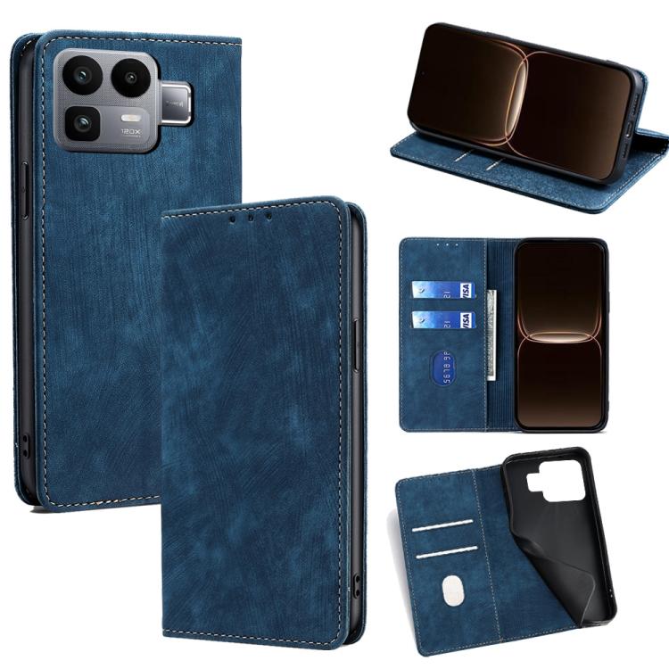RFID Anti-theft Brush Magnetic Leather Phone Case, For Realme P4 Power 5G, For Realme Note 80 4G, For Realme C83 5G, For Realme Neo8 5G, For Realme 16 5G Global, For Realme 16 Pro+ 5G, For Realme 16 Pro 5G, For Realme P4x 5G, For Realme C85 5G