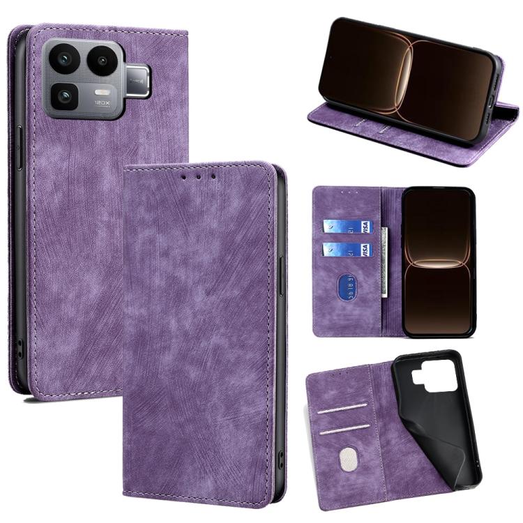 RFID Anti-theft Brush Magnetic Leather Phone Case, For Realme P4 Power 5G, For Realme Note 80 4G, For Realme C83 5G, For Realme Neo8 5G, For Realme 16 5G Global, For Realme 16 Pro+ 5G, For Realme 16 Pro 5G, For Realme P4x 5G, For Realme C85 5G