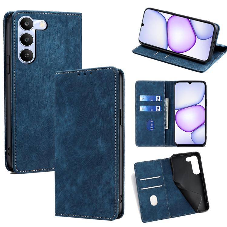 RFID Anti-theft Brush Magnetic Leather Phone Case, For Realme P4 Power 5G, For Realme Note 80 4G, For Realme C83 5G, For Realme Neo8 5G, For Realme 16 5G Global, For Realme 16 Pro+ 5G, For Realme 16 Pro 5G, For Realme P4x 5G, For Realme C85 5G
