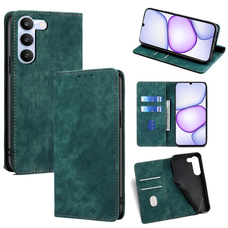 RFID Anti-theft Brush Magnetic Leather Phone Case, For Realme P4 Power 5G, For Realme Note 80 4G, For Realme C83 5G, For Realme Neo8 5G, For Realme 16 5G Global, For Realme 16 Pro+ 5G, For Realme 16 Pro 5G, For Realme P4x 5G, For Realme C85 5G