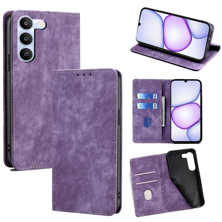 RFID Anti-theft Brush Magnetic Leather Phone Case, For Realme P4 Power 5G, For Realme Note 80 4G, For Realme C83 5G, For Realme Neo8 5G, For Realme 16 5G Global, For Realme 16 Pro+ 5G, For Realme 16 Pro 5G, For Realme P4x 5G, For Realme C85 5G