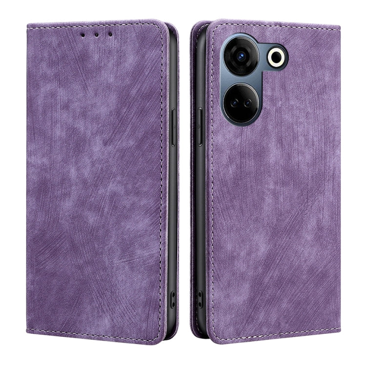 RFID Anti-theft Brush Magnetic Leather Phone Case, For Tecno Pova 6 Neo 4G, For Tecno Camon 30 Pro 5G, For Tecno Camon 30, For Tecno Pova 6 Pro 5G, For Tecno Pova 5 Pro, For Tecno Pova Neo 3, For Tecno Camon 20 Premier 5G, For Tecno Camon 20 Pro 5G    ...