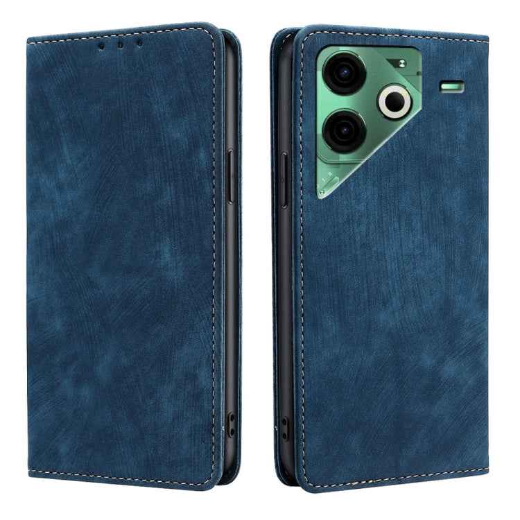 RFID Anti-theft Brush Magnetic Leather Phone Case, For Tecno Pova 6 Neo 4G, For Tecno Camon 30 Pro 5G, For Tecno Camon 30, For Tecno Pova 6 Pro 5G, For Tecno Pova 5 Pro, For Tecno Pova Neo 3, For Tecno Camon 20 Premier 5G, For Tecno Camon 20 Pro 5G    ...