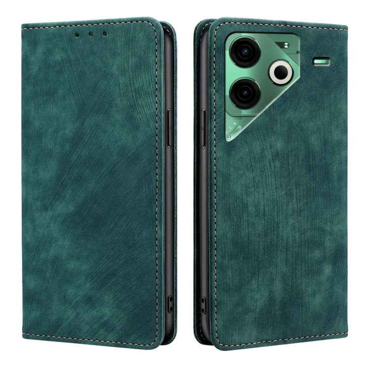 RFID Anti-theft Brush Magnetic Leather Phone Case, For Tecno Pova 6 Neo 4G, For Tecno Camon 30 Pro 5G, For Tecno Camon 30, For Tecno Pova 6 Pro 5G, For Tecno Pova 5 Pro, For Tecno Pova Neo 3, For Tecno Camon 20 Premier 5G, For Tecno Camon 20 Pro 5G    ...