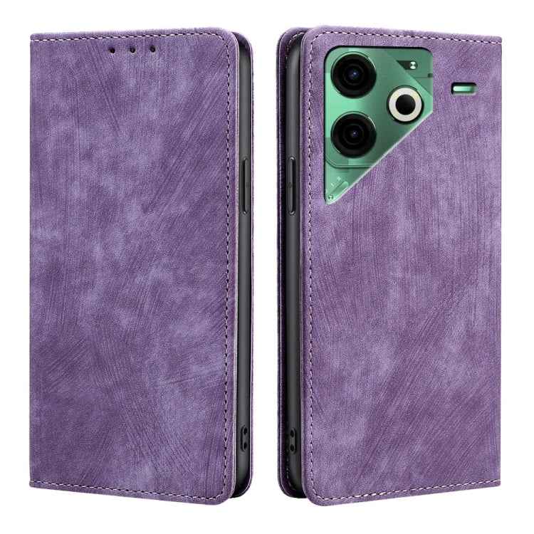 RFID Anti-theft Brush Magnetic Leather Phone Case, For Tecno Pova 6 Neo 4G, For Tecno Camon 30 Pro 5G, For Tecno Camon 30, For Tecno Pova 6 Pro 5G, For Tecno Pova 5 Pro, For Tecno Pova Neo 3, For Tecno Camon 20 Premier 5G, For Tecno Camon 20 Pro 5G    ...