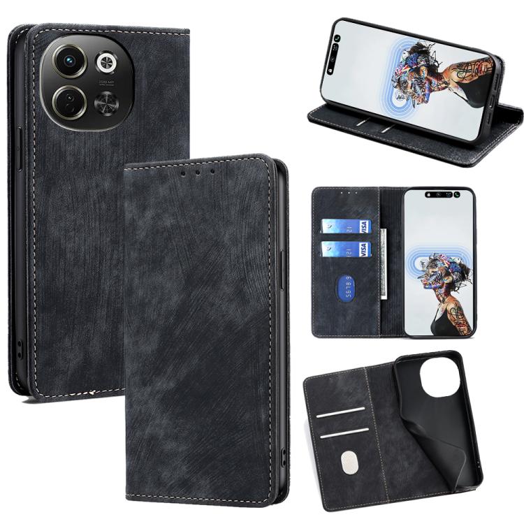 RFID Anti-theft Brush Magnetic Leather Phone Case, For Tecno Pova Slim 5G / Spark Slim 4G, For Tecno Pova 7 Pro, For Tecno Spark 40 Pro+ 4G, For Tecno Spark 40 Pro 4G, For Tecno Camon 40 Premier 5G, For Tecno Spark 30 4G, For Tecno Pova 6 Neo 5G       ...