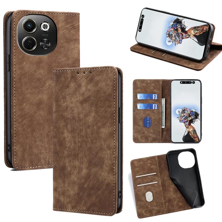 RFID Anti-theft Brush Magnetic Leather Phone Case, For Tecno Pova Slim 5G / Spark Slim 4G, For Tecno Pova 7 Pro, For Tecno Spark 40 Pro+ 4G, For Tecno Spark 40 Pro 4G, For Tecno Camon 40 Premier 5G, For Tecno Spark 30 4G, For Tecno Pova 6 Neo 5G       ...