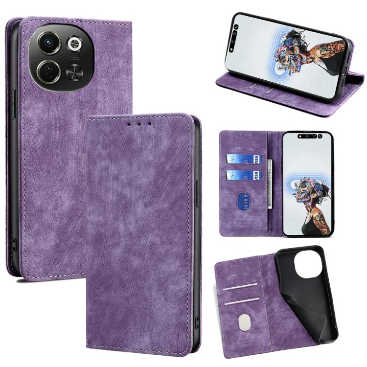 RFID Anti-theft Brush Magnetic Leather Phone Case, For Tecno Pova Slim 5G / Spark Slim 4G, For Tecno Pova 7 Pro, For Tecno Spark 40 Pro+ 4G, For Tecno Spark 40 Pro 4G, For Tecno Camon 40 Premier 5G, For Tecno Spark 30 4G, For Tecno Pova 6 Neo 5G       ...