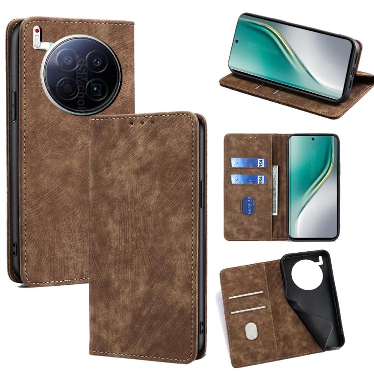 RFID Anti-theft Brush Magnetic Leather Phone Case, For Tecno Pova Slim 5G / Spark Slim 4G, For Tecno Pova 7 Pro, For Tecno Spark 40 Pro+ 4G, For Tecno Spark 40 Pro 4G, For Tecno Camon 40 Premier 5G, For Tecno Spark 30 4G, For Tecno Pova 6 Neo 5G       ...