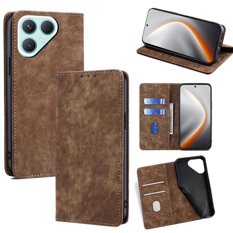 RFID Anti-theft Brush Magnetic Leather Phone Case, For Tecno Pova Slim 5G / Spark Slim 4G, For Tecno Pova 7 Pro, For Tecno Pova 7 5G, For Tecno Spark 40 Pro+ 4G, For Tecno Spark 40 Pro 4G, For Tecno Camon 40 Premier 5G, For Tecno Spark 30 4G           ...