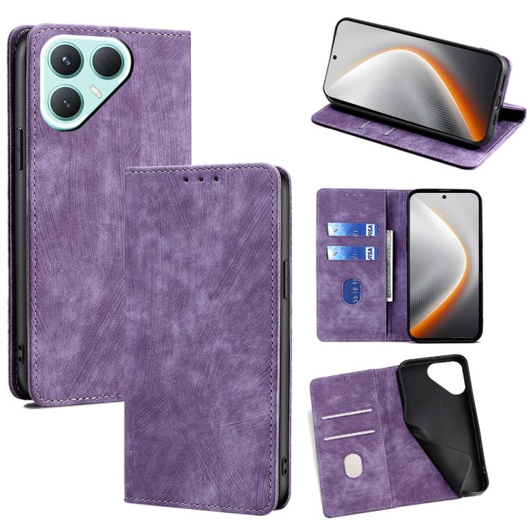 RFID Anti-theft Brush Magnetic Leather Phone Case, For Tecno Pova Slim 5G / Spark Slim 4G, For Tecno Pova 7 Pro, For Tecno Pova 7 5G, For Tecno Spark 40 Pro+ 4G, For Tecno Spark 40 Pro 4G, For Tecno Camon 40 Premier 5G, For Tecno Spark 30 4G           ...