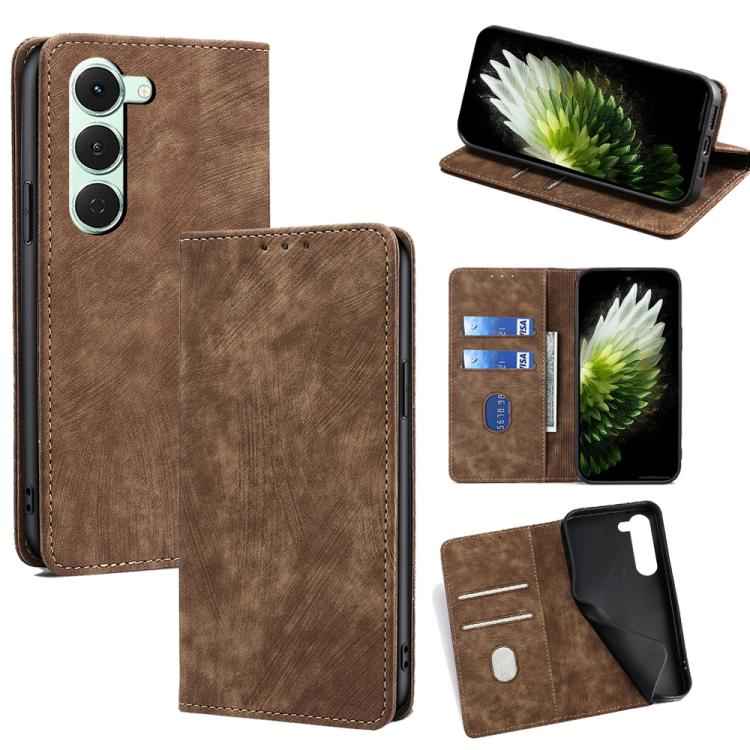 RFID Anti-theft Brush Magnetic Leather Phone Case, For Tecno Pova Slim 5G / Spark Slim 4G, For Tecno Pova 7 Pro, For Tecno Spark 40 Pro+ 4G, For Tecno Spark 40 Pro 4G, For Tecno Camon 40 Premier 5G, For Tecno Spark 30 4G, For Tecno Pova 6 Neo 5G       ...