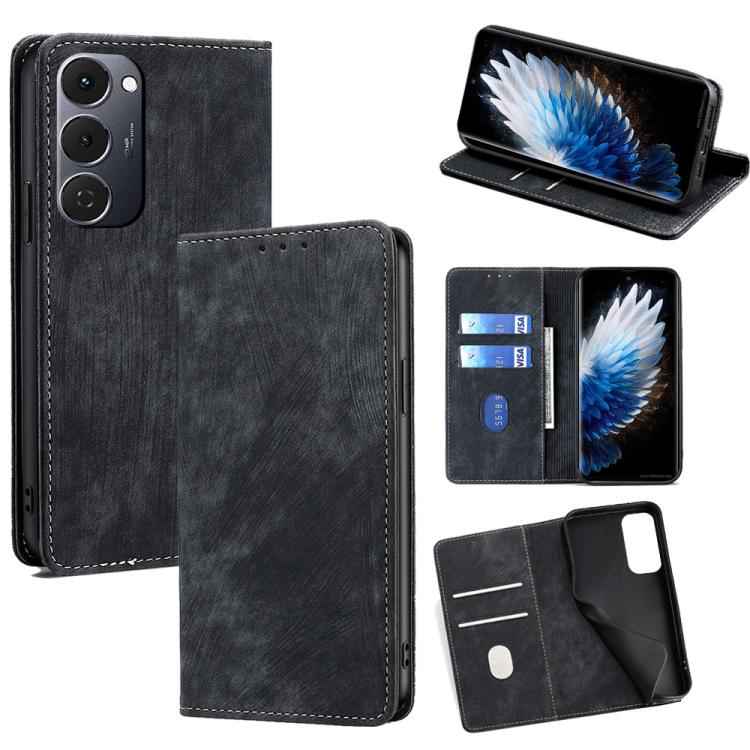RFID Anti-theft Brush Magnetic Leather Phone Case, For Tecno Pova Slim 5G / Spark Slim 4G, For Tecno Pova 7 Pro, For Tecno Spark 40 Pro+ 4G, For Tecno Spark 40 Pro 4G, For Tecno Camon 40 Premier 5G, For Tecno Spark 30 4G, For Tecno Pova 6 Neo 5G       ...