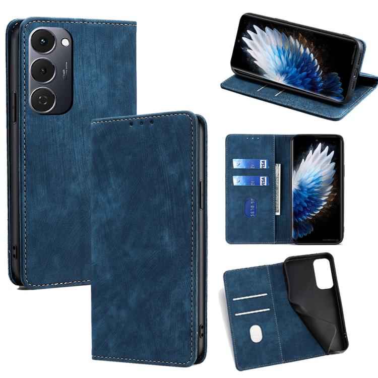 RFID Anti-theft Brush Magnetic Leather Phone Case, For Tecno Pova Slim 5G / Spark Slim 4G, For Tecno Pova 7 Pro, For Tecno Spark 40 Pro+ 4G, For Tecno Spark 40 Pro 4G, For Tecno Camon 40 Premier 5G, For Tecno Spark 30 4G, For Tecno Pova 6 Neo 5G       ...