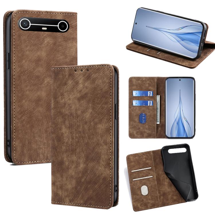 RFID Anti-theft Brush Magnetic Leather Phone Case, For Tecno Pova Slim 5G / Spark Slim 4G, For Tecno Pova 7 Pro, For Tecno Pova 7 5G, For Tecno Spark 40 Pro+ 4G, For Tecno Spark 40 Pro 4G, For Tecno Camon 40 Premier 5G, For Tecno Spark 30 4G           ...