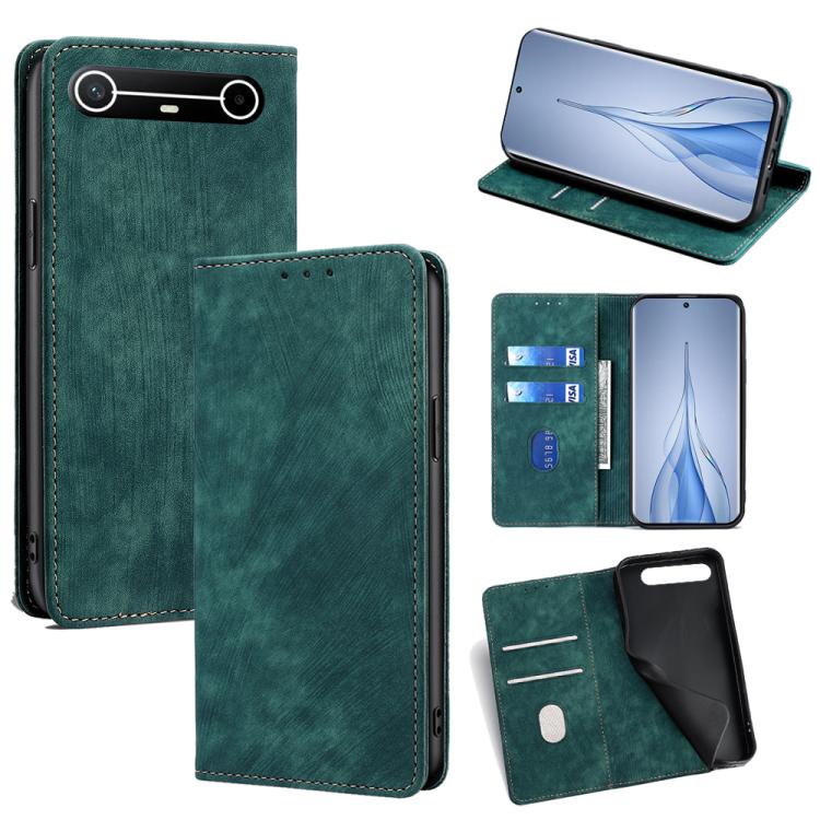 RFID Anti-theft Brush Magnetic Leather Phone Case, For Tecno Pova Slim 5G / Spark Slim 4G, For Tecno Pova 7 Pro, For Tecno Pova 7 5G, For Tecno Spark 40 Pro+ 4G, For Tecno Spark 40 Pro 4G, For Tecno Camon 40 Premier 5G, For Tecno Spark 30 4G           ...