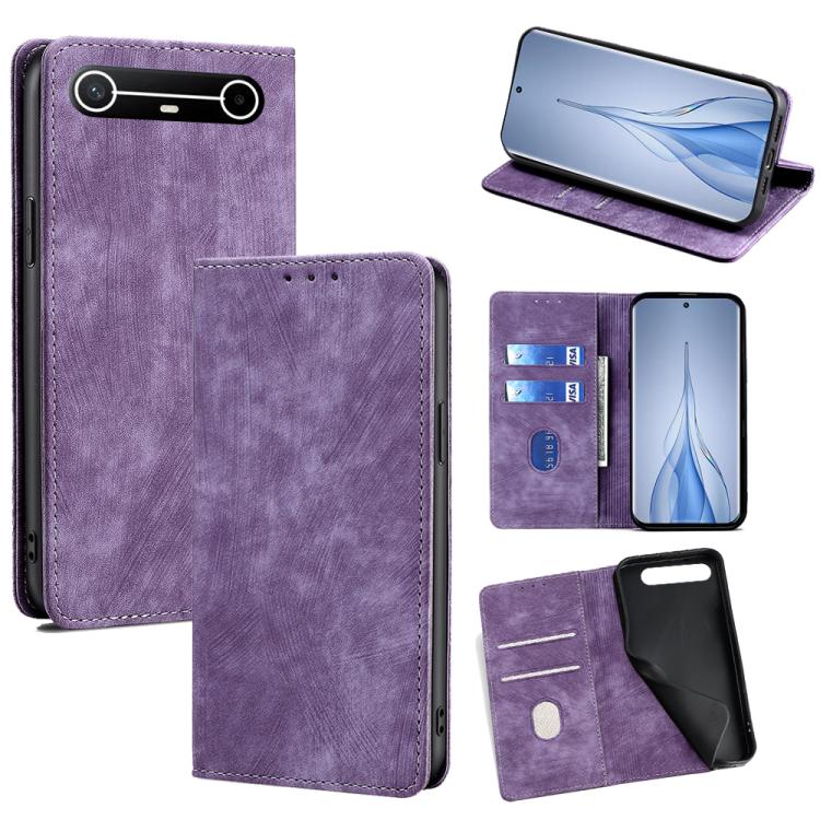 RFID Anti-theft Brush Magnetic Leather Phone Case, For Tecno Pova Slim 5G / Spark Slim 4G, For Tecno Pova 7 Pro, For Tecno Pova 7 5G, For Tecno Spark 40 Pro+ 4G, For Tecno Spark 40 Pro 4G, For Tecno Camon 40 Premier 5G, For Tecno Spark 30 4G           ...