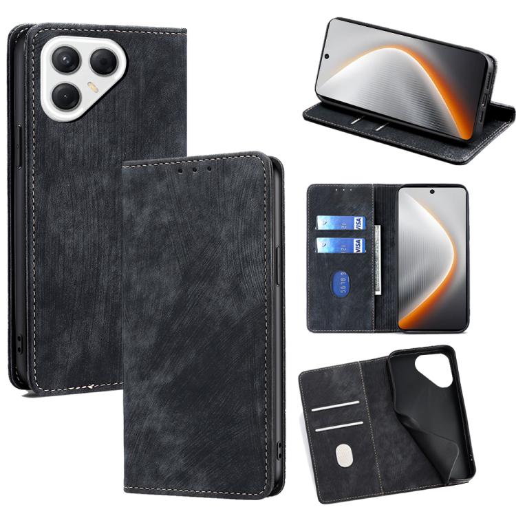 RFID Anti-theft Brush Magnetic Leather Phone Case, For Tecno Pova Slim 5G / Spark Slim 4G, For Tecno Pova 7 Pro, For Tecno Pova 7 5G, For Tecno Spark 40 Pro+ 4G, For Tecno Spark 40 Pro 4G, For Tecno Camon 40 Premier 5G, For Tecno Spark 30 4G           ...