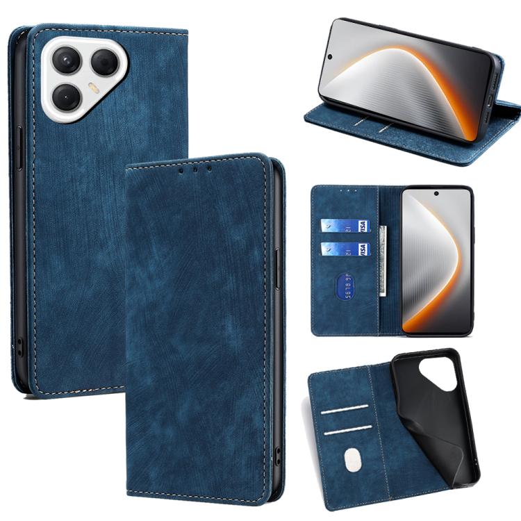 RFID Anti-theft Brush Magnetic Leather Phone Case, For Tecno Pova Slim 5G / Spark Slim 4G, For Tecno Pova 7 Pro, For Tecno Pova 7 5G, For Tecno Spark 40 Pro+ 4G, For Tecno Spark 40 Pro 4G, For Tecno Camon 40 Premier 5G, For Tecno Spark 30 4G           ...