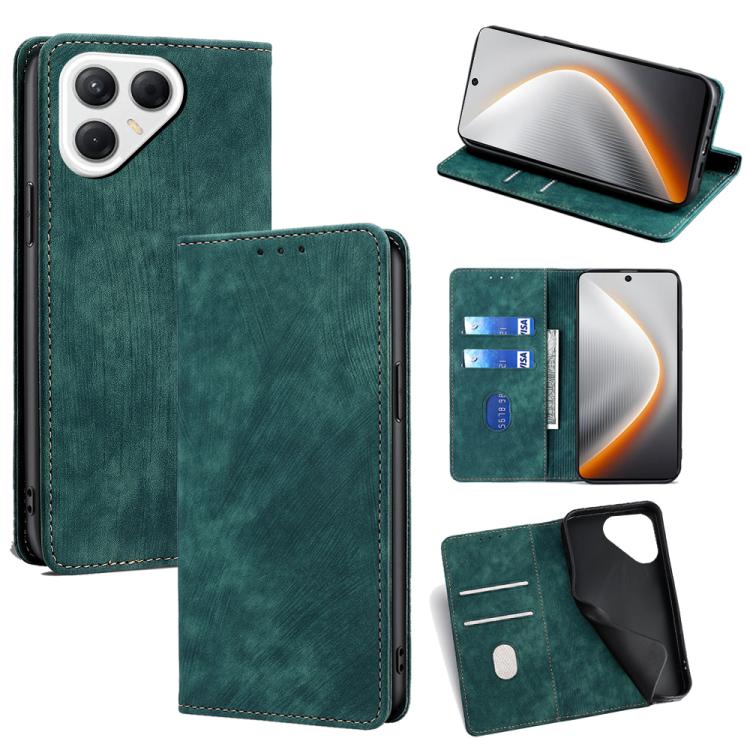 RFID Anti-theft Brush Magnetic Leather Phone Case, For Tecno Pova Slim 5G / Spark Slim 4G, For Tecno Pova 7 Pro, For Tecno Pova 7 5G, For Tecno Spark 40 Pro+ 4G, For Tecno Spark 40 Pro 4G, For Tecno Camon 40 Premier 5G, For Tecno Spark 30 4G           ...