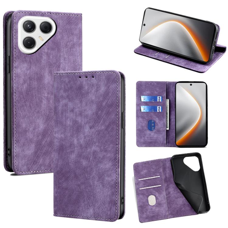 RFID Anti-theft Brush Magnetic Leather Phone Case, For Tecno Pova Slim 5G / Spark Slim 4G, For Tecno Pova 7 Pro, For Tecno Pova 7 5G, For Tecno Spark 40 Pro+ 4G, For Tecno Spark 40 Pro 4G, For Tecno Camon 40 Premier 5G, For Tecno Spark 30 4G           ...