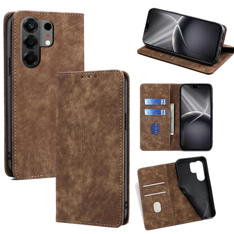 RFID Anti-theft Brush Magnetic Leather Phone Case, For Tecno Pova Curve 2 5G, For Tecno Camon 50 Pro 4G, For Tecno Camon 50 4G, For Tecno Pova Slim 5G / Spark Slim 4G, For Tecno Pova 7 Pro, For Tecno Pova 7 5G, For Tecno Spark 40 Pro+ 4G               ...
