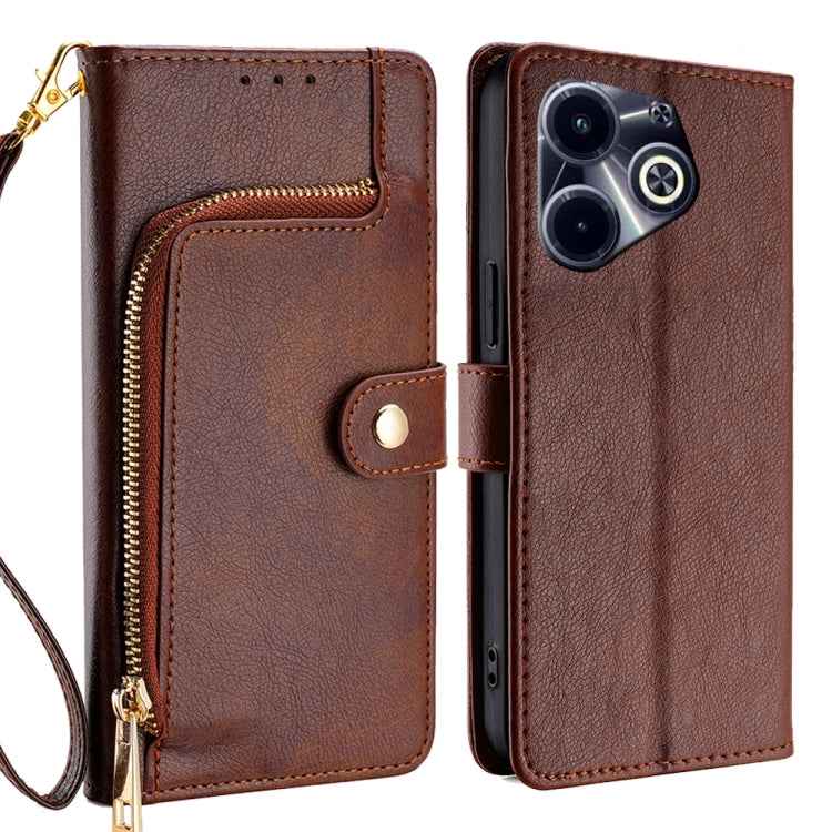 Zipper Bag Leather Phone Case, For Infinix Note 40 Pro 5G, For Infinix Note 40 Pro 4G, For Infinix Note 40 4G, For Infinix Hot 40i, For Infinix Smart 7 HD, For Infinix Note 30 VIP 5G, For Infinix Hot 30i 4G